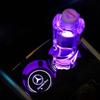 ELM5   2025 Hot New 2pcs Interior Light Coaster LED Illuminated Car Water Cup Coaster For Mercedes Benz B/C/E/S Class A Class C200L GLC