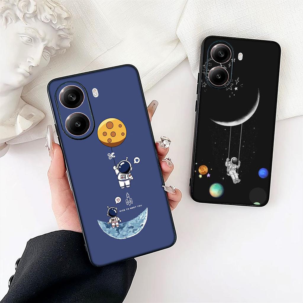 Galaxy Moon Sky Astronaut Stars Phone Case for Motorola Moto Edge 50 30 Fusion 40 NEO Ultra Pro G22 G23 G20 G35 G84 G13 G53