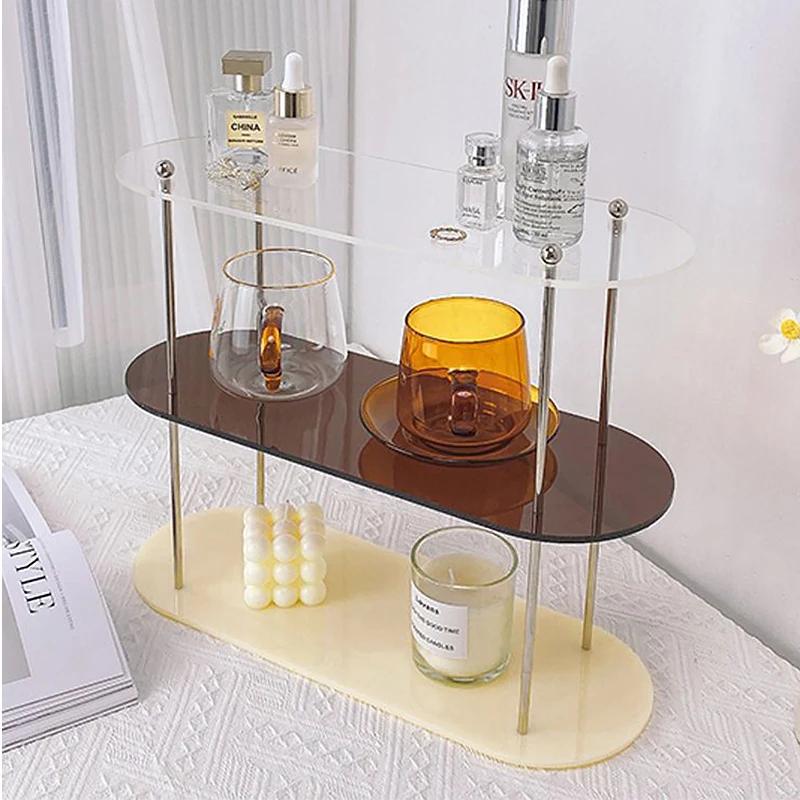 

For Ins Style Acrylic Multi-layer Storage Rack Decorative Shelves Desk Organizer Makeup Jewelry Home Organization Garden