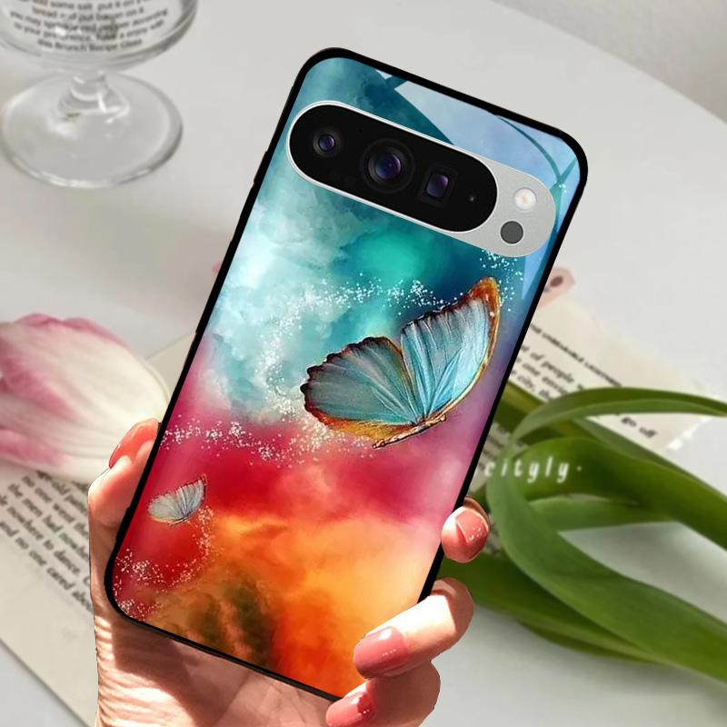 For Google Pixel 9 Pro XL Case Pixel9 Cute Animal Tempered Glass Phone Cover For GOOGLE PIXEL 9A Glass Protective Fundas Cases
