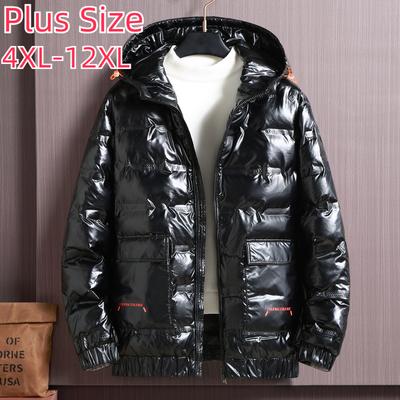 Plus Size Zimowe ubrania bawełniane Męskie Oversize Puchowe ubrania bawełniane Błyszcząca kurtka Luźna, gruba bawełniana kurtka 4XL-12XL