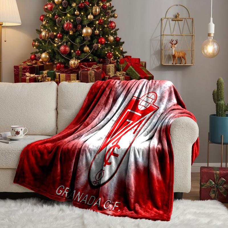 Granada Golden Crest Throws Blanket Flannel Blankets Plush for Couch Bed Gifts for Men Women Travel picnic blanket Christmas fan gifts