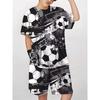 Summer New Comfort Boys Casual Horror Skull 3D Printed Comfort Multi-functional Short-sleeved T-shirt and Shorts Set