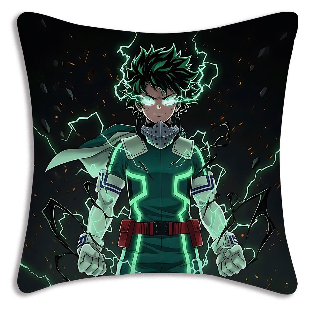 Anime My h-Hero Academias Pillow Covers Cartoon Sofa Decorative Home Double-sided Printing Short Plush Cute Cushion Cover