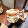 Ceramic Cup With Lid Cute Mug High Value Water Cup Female Couple Home Coffee Breakfast Cup