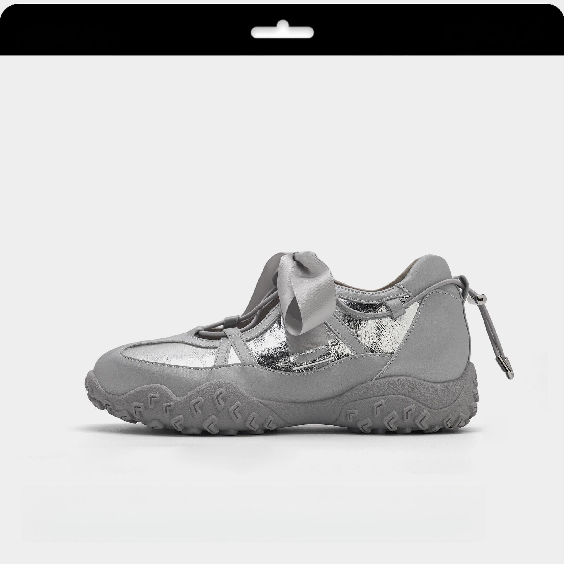 

Lace dream 7cm inner height increase platform ballet training shoes female Mary Jane 2025 summer breathable sports sandals 40