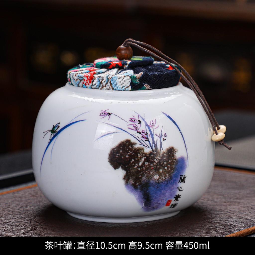 Creative Retro Tea Canister Ceramic Sealed Tea Storage Jar Moisture-proof Coffee Sugar Nuts Food Storage Jar Home Decor Jars
