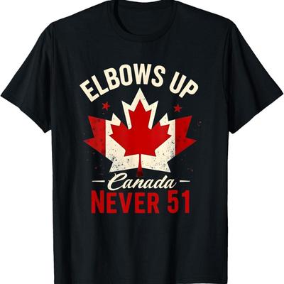 T-shirt Drapeau Elbows Up Canada Never 51