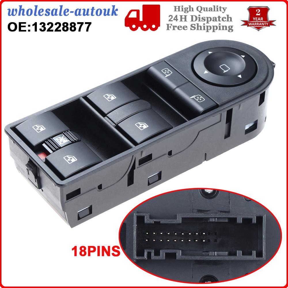 New Electric Power Window Master Control Switch For Vauxhall Opel Astra H Zafira