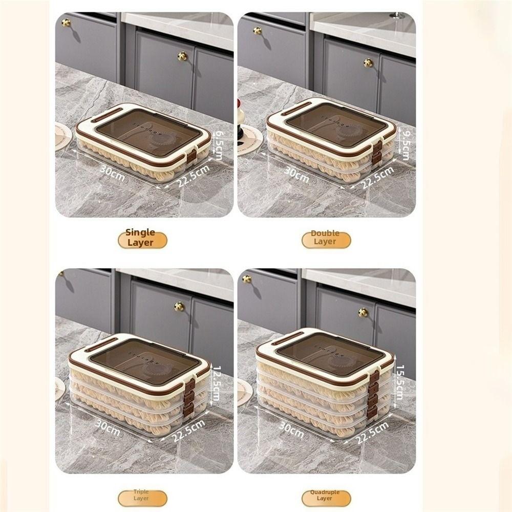 1/2/3/4 Schichten Aufbewahrungsbox für Teigtaschen Großes Fassungsvermögen Antihaftbeschichtet Kühlschrankbox Frischhaltebox Gefrierfachbox Heimküche