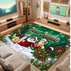 Christmas Theme Soft Crystal Velvet Rug Custom Name & Text Print Non Slip Floor Rug for Bedroom Living Room