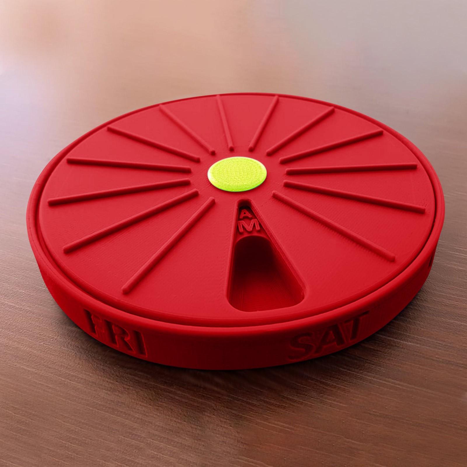 

Коробка для хранения лекарств на семь дней с подсказками по маркировке до и после полудня One Size красный