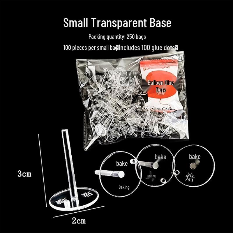 100-Piece Transparent Plastic Cake Decoration Base and Insert Trays for Birthday Cakes