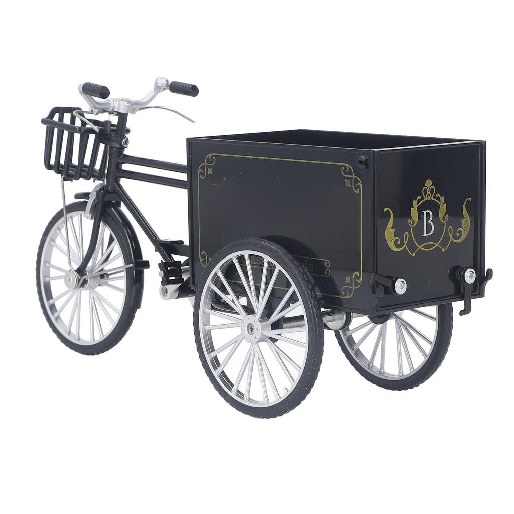 Vintage Tricycle Finger Bike Model Alloy Shelf Accessories Home Decor Ornament Tricycle Model