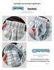 Women's Blue Plaid High-Waisted Loose-Fit Yamamoto Pants - Petite, Casual Wide-Leg, Spring/Autumn 2025 Collection.