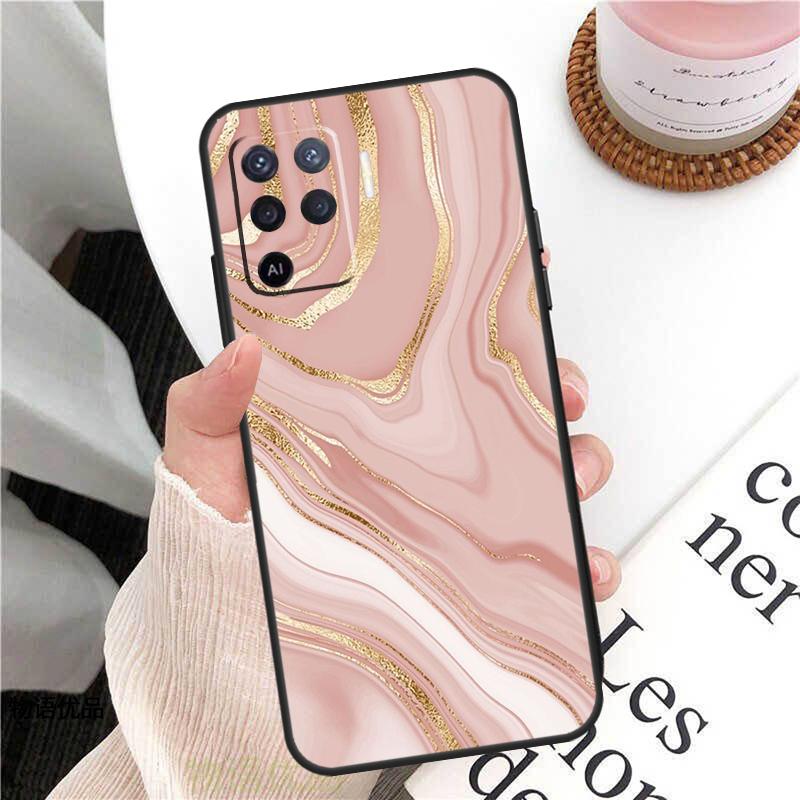 Love Rose Gold Style Case For Oppo A18 A74 A57 A17 A77 A38 A58 A78 A98 A54 A94 A80 A60 A40 A96 A76 A16 A15 A5 Pro