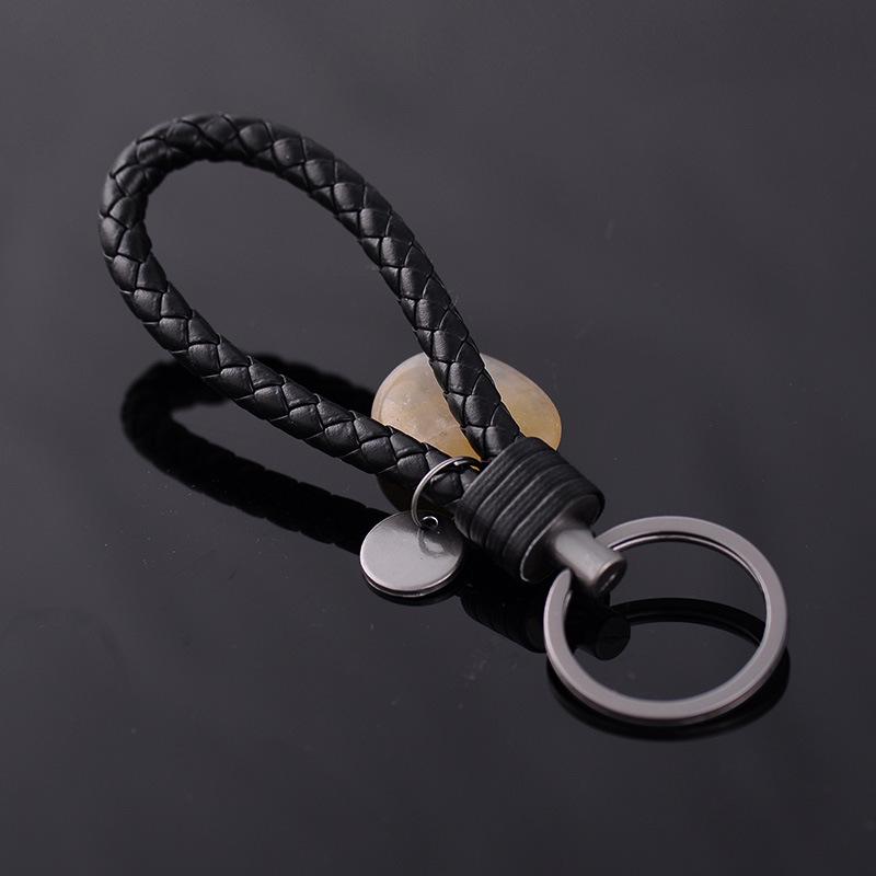 New Creative Tungsten Steel Braided Rope Keychain Leather Key Chain Handmade Doll Pendant Party Gift Small Jewelry