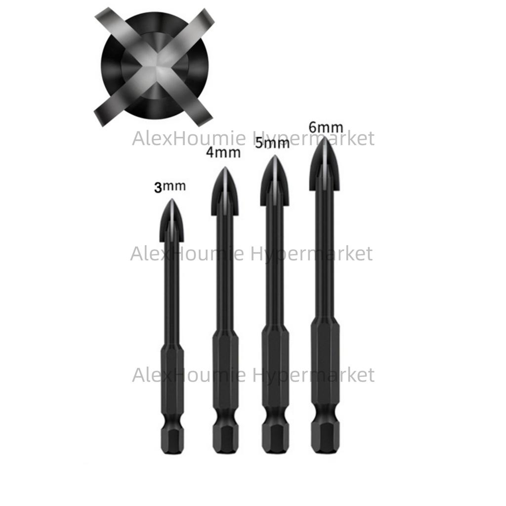Cross Hexagonal Ceramic Tile Drill Bit Glass Ceramic Concrete Hole Opener Alloy Triangular Drill Bit Size 3/4/5/6/7/8/10/12mm