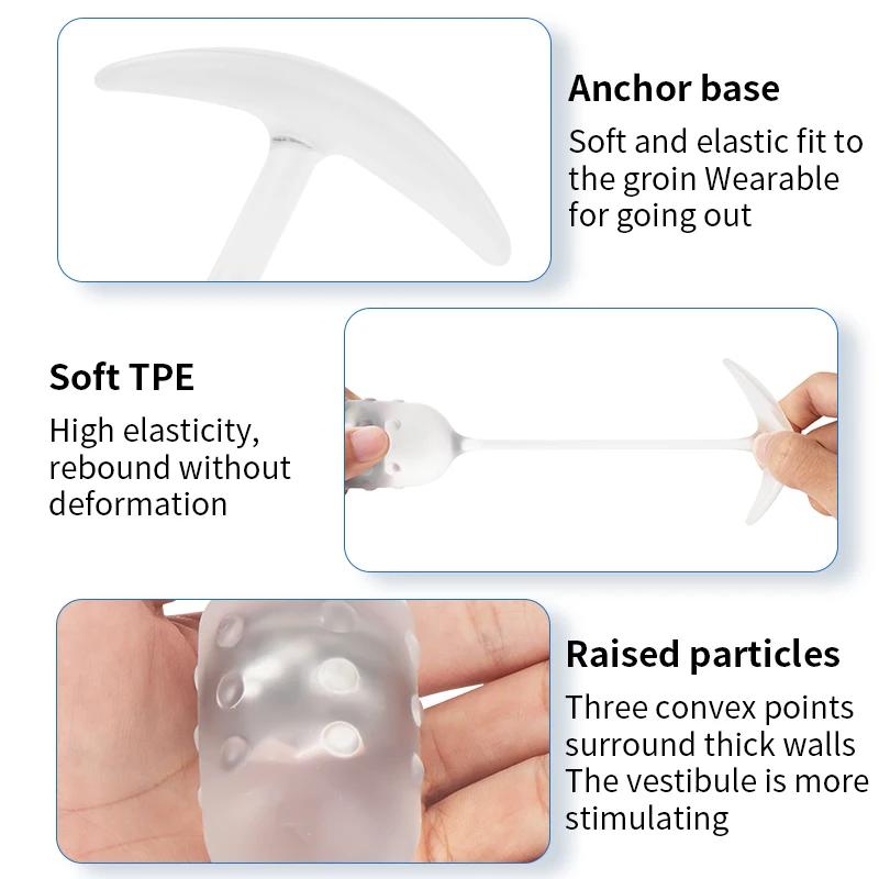 TPE Transparent Anal Plug Built-in Gravity Ball Wearable Butt Plug Prostate Massage Anus Expander Sex Toy for Women Men