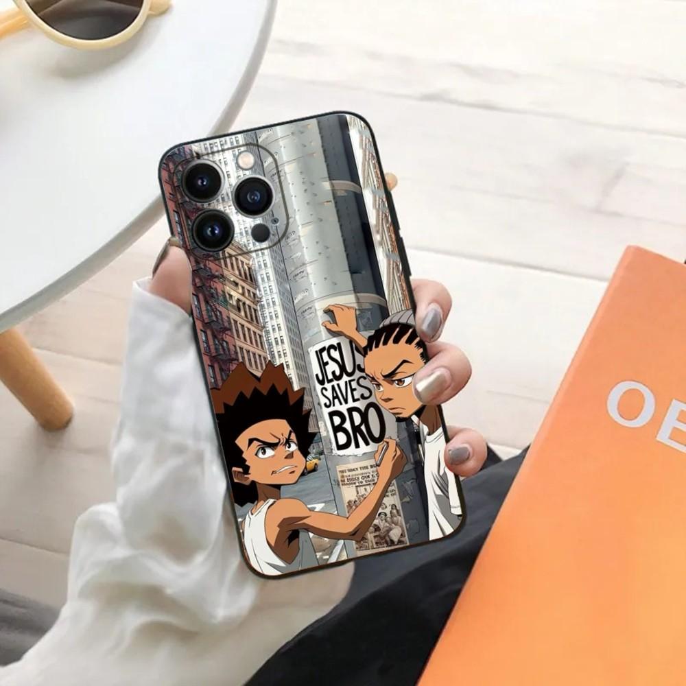 Cartoon The B-Boondocks Phone Case For iPhone 15,14,13,12,11,Plus,Pro Max,XS,X,XR,SE,Mini,8,7 Soft Silicone Black Cover
