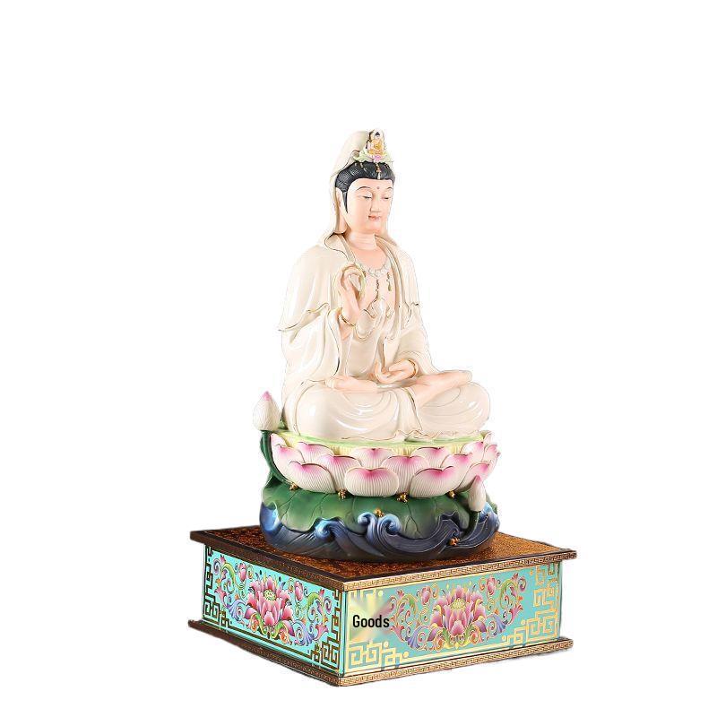 Guan Yin & Guan Gong Elevated Worship Stand for Buddhas & Gods Display