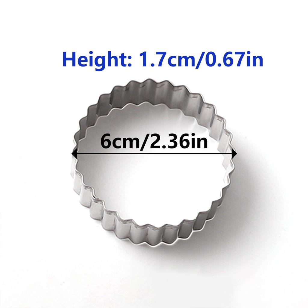 Stainless Steel Fondant Lace 3-Piece Cookie Cutter Set: Rectangular, Wavy Square, Mini Circle