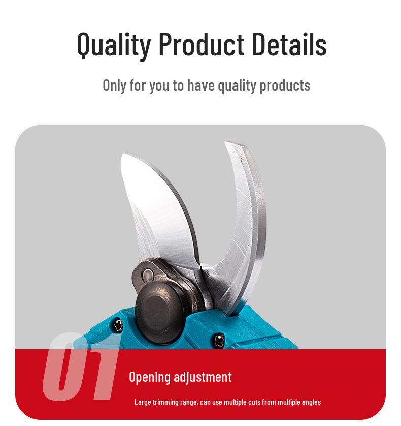 Cordless Electric Pruning Shears - Rechargeable Lithium Battery for Branches and Fruit Trees