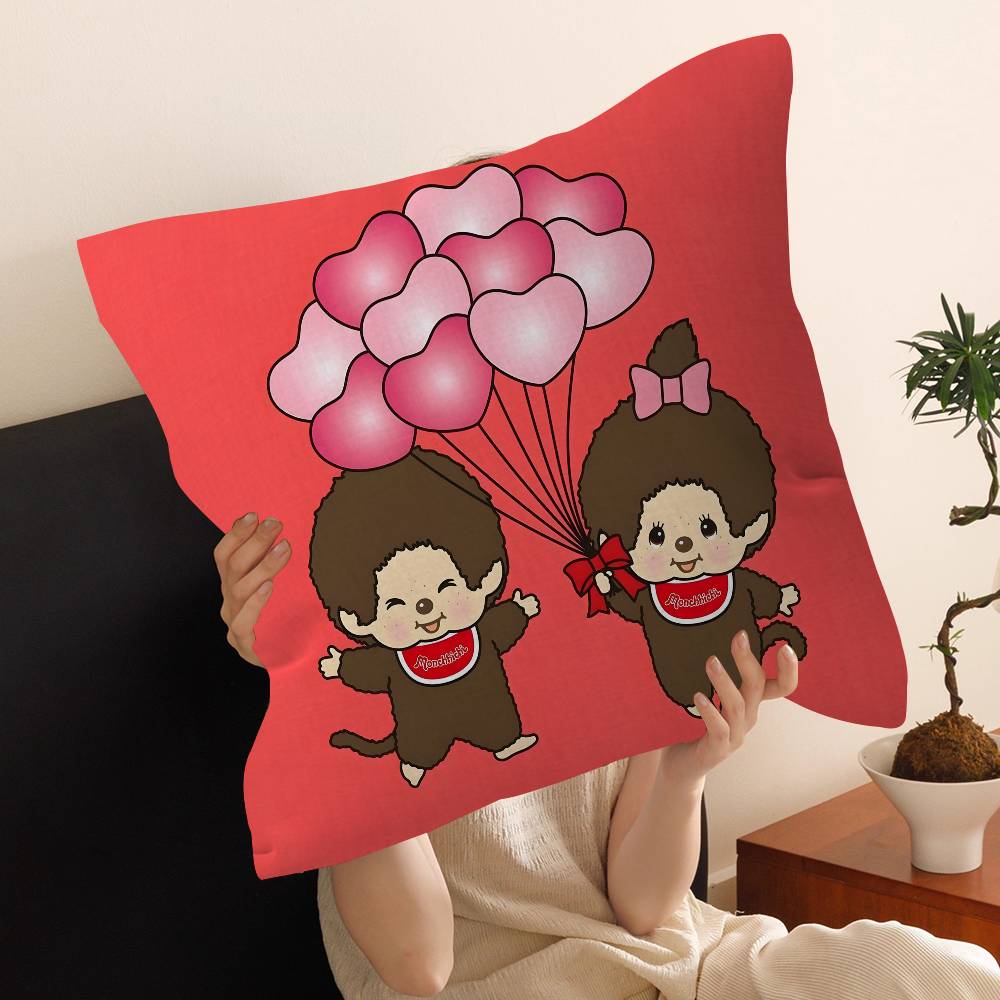 Anime M-Monchhichi pillow cover sofa cushion cover home room decoration children gift