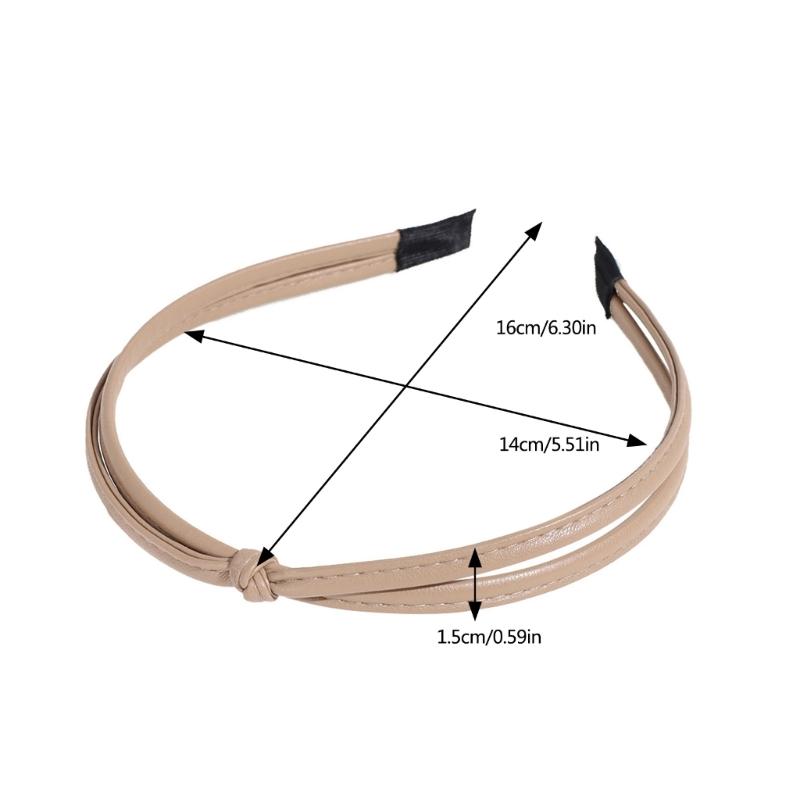 Elegantes Stirnband aus PU-Leder für die Freizeitkleidung Damen-Haarreif Mode-Kopfbedeckungen Accessoires Geknotetes Stirnband Haardekore
