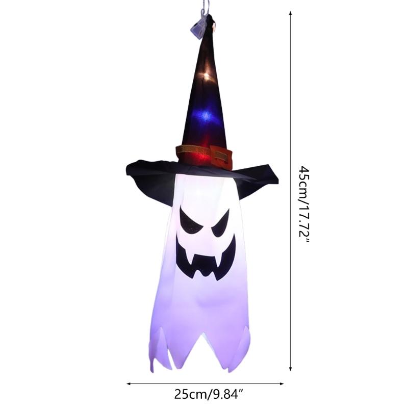 Halloween Decoration Flashing Light LED Skull Festival Dress Up Glowing Wizard Hat Lamps Hanging Decoration Kid Gift