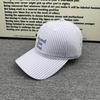 New embroidered vertical striped baseball cap women's summer soft top sunscreen cap versatile face visor