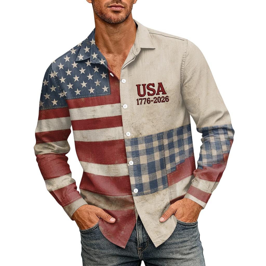 Herren 250. Jubiläum Kurzarmhemd - 1776 - 2026 Amerikanische Flagge T-Shirt