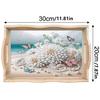 Diamond Painting Wooden Tray with Handle Diamond Art Painting Wooden Serving Tray Serving Platter for Home Dining and Parties