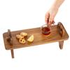 Wood High Footed Plate Cake Rack Rustic Cupcake Display Riser Wooden Food Serving Tray For Dessert Cheese Board Salad Tray