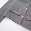 Giacca Corta da Donna Moda e Casual Versatile Scollo Rotondo Decorazione a Risvolto Taglie Forti