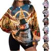 Women's Trendy Christmas Print Crewneck Sweatshirt Lightweight Casual Holiday Pullover