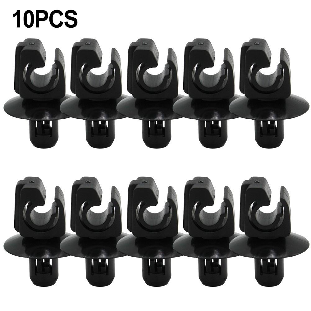 Black For Ford Rear Brake Line Hose Pipe Clips Holder Fastener Fixing Set of 10