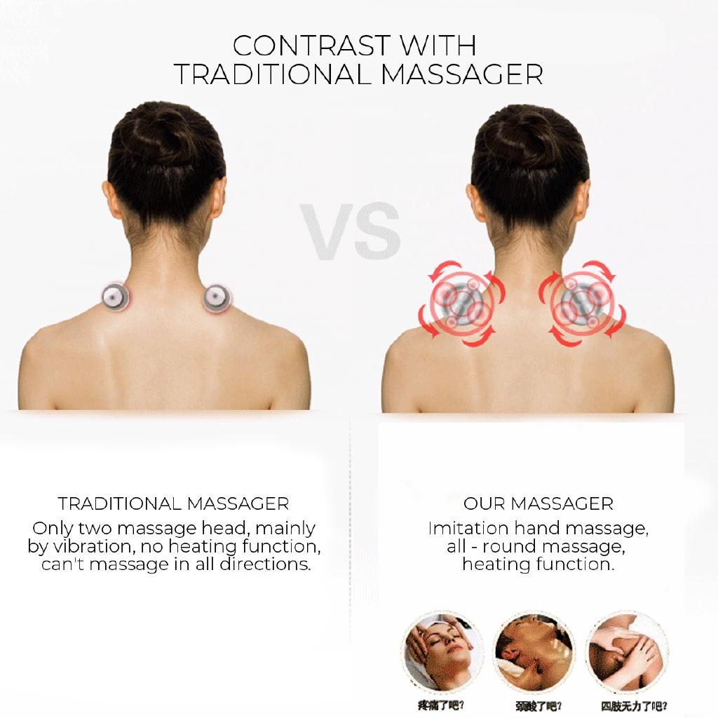 U Type Electrical Massage Shiatsu Back Neck Shoulder Massager Multifunctional Shawl Infrared Heated Kneading Massager