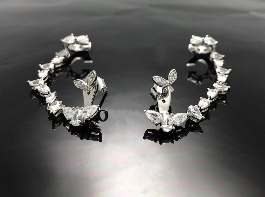 Wooing Drop Dead Silver Earrings & Ear Cuffs White Gold