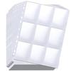 REIYAIBA Trading Card File, 9-Pocket Card File Binder, Double-Sided Storage, 30 Cards, Compatible with 2-, 3-, and 4-Ring Cards, Trading Card Holder,