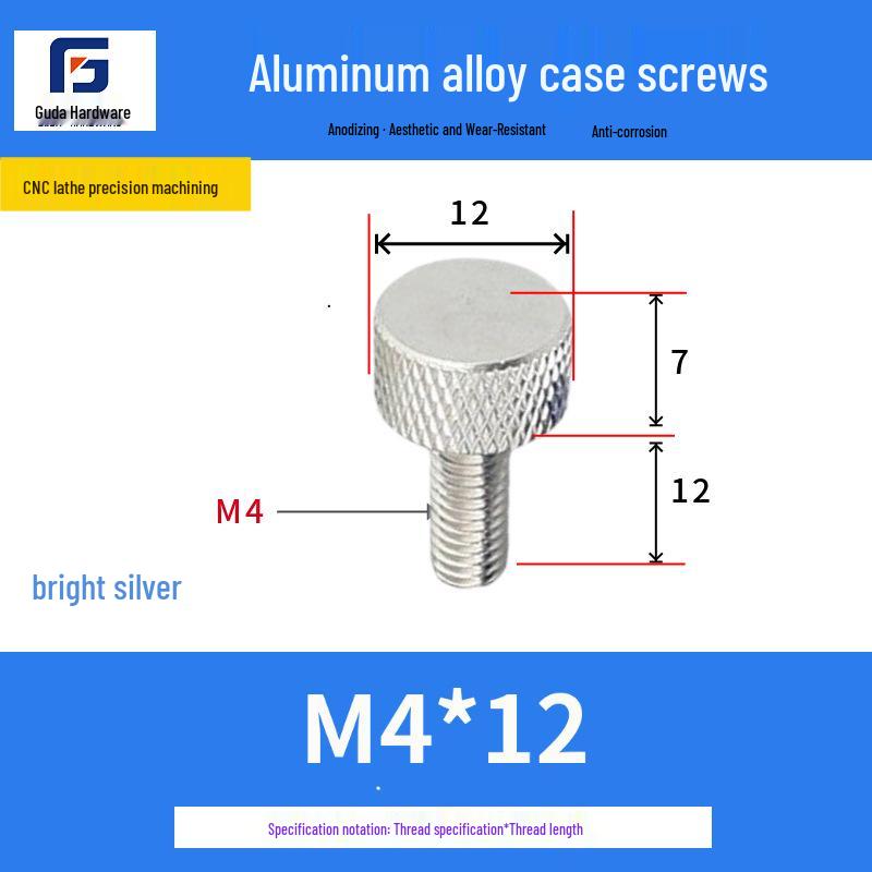 Knurled Aluminum Alloy Hand-Tightening Knob - M3M4M5M6M8 Sizes.