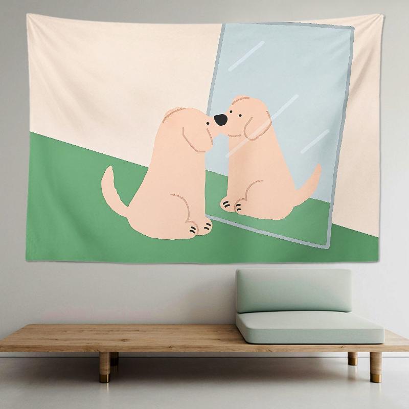 Cute Pet Tapestry Aesthetic Wall Hanging Bedroom Living Room Children's Room Boho Wall Art Decor Home Decoration