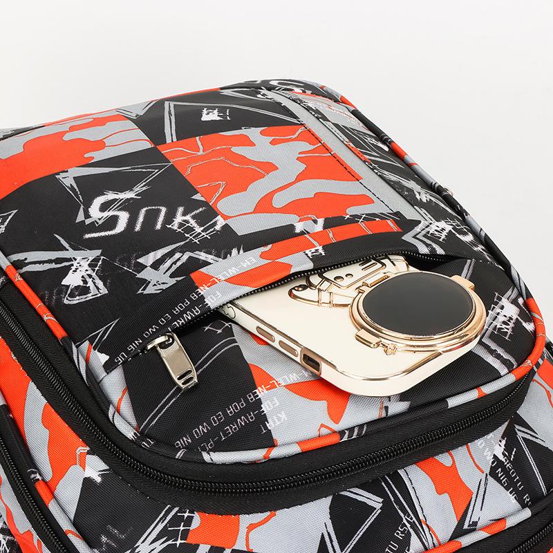 Schoolbag Graffiti Schoolbag Male Junior High School Student Design Sense Large Capacity High School Backpack Personality Creative Backpack