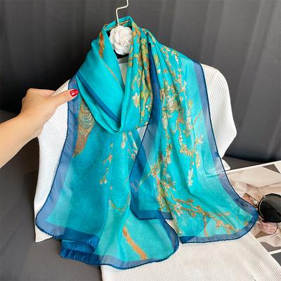 Fashion Printed Floral Chiffon Hijab Scarf Women Pareo Lady Bandanas Beach Towels Summer Muslim Veil Wrap Female Foulard