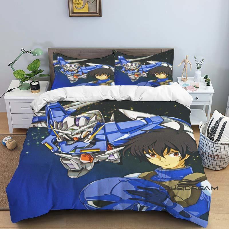 Cartoon/Anime Mobile Suit Gundam-Themed Printed Bedding Set: This soft and comfortable set includes a duvet cover and pillowcase