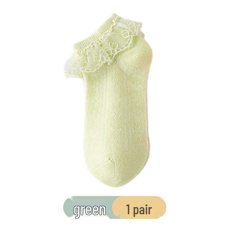 Girls Breathable Lace Princess Socks - Double Layer, Spring Colors, Short Dance Socks for Babies & Children XL: 9-12 Years