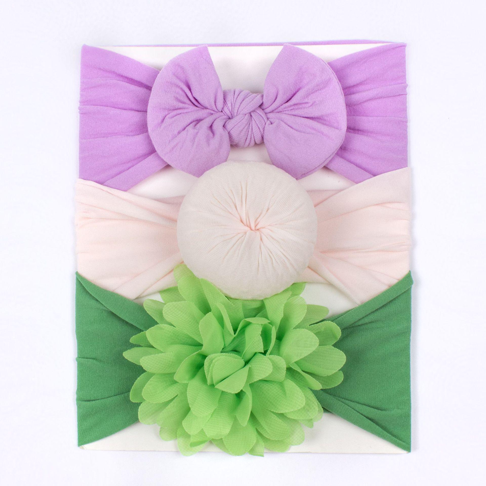 

Комплект із 3 головних уборів з бантом для малюка: Безшовні нейлонові пов язки на голову в європейському та американському стилі