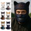 3D Animal Balaclava Cute Animal Print Balaclava with Ears Motorcycle Head Cover Breathable Ski Snowboard Mask Cycling Headgear