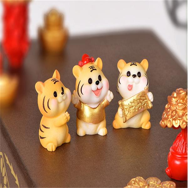 Animal Cute Statues Resin Tiger Micro Landscape Gardening DIY Accessories Little Tiger Sculpture Desktop Decoration