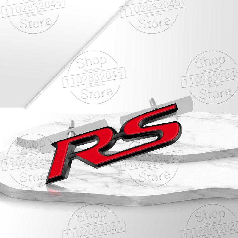 For Car Sport RS Sticker Acceessories 3d Metal RS Sticker Letters Logo Car Front Grille Rear Trunk Emblem Badge